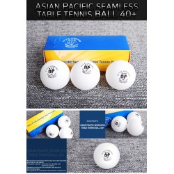 Asian Pacific 3 star 40+ mm Poly balls White Seamless Table Tennis Balls ITTF (Pack of 3)