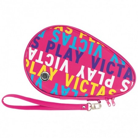 VICTAS PLAY - PRINTED ROUND - TABLE TENNIS RACKET CASE (Hot Pink)